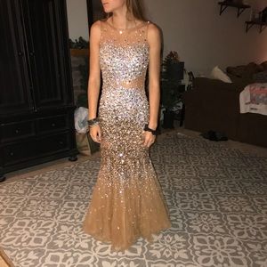 Blush Rhinestone Sheer Champagne Mermaid fit